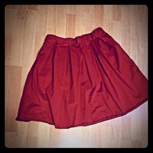 Burgandy half circle skirt